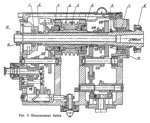 Передня бабка токарно-гвинторізного верстата УТ16ПМ
